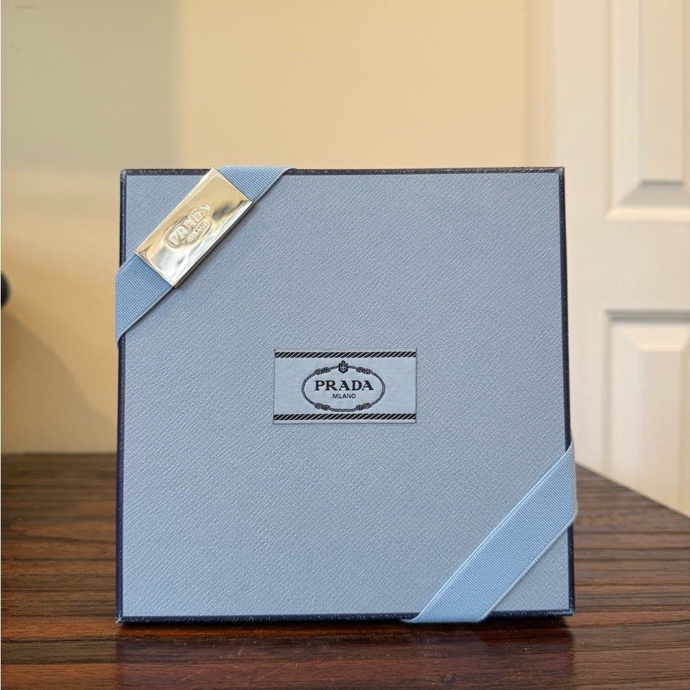 Prada Light Blue Gift Box with Silver Accents